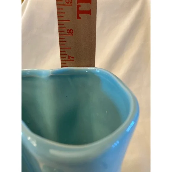 Rae Dunn Artisan Collection Fresh Herbs Ceramic Boot Planter Teal Blue - Picture 10 of 12